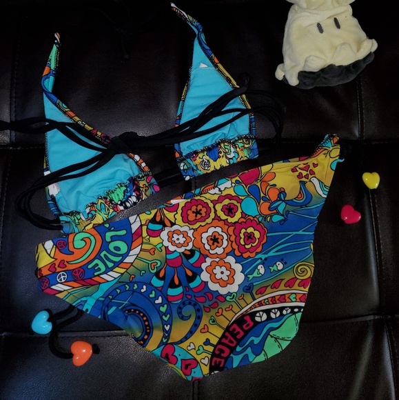 Xhilaration Blue Bikini Swimsuit - Picture 2 of 5